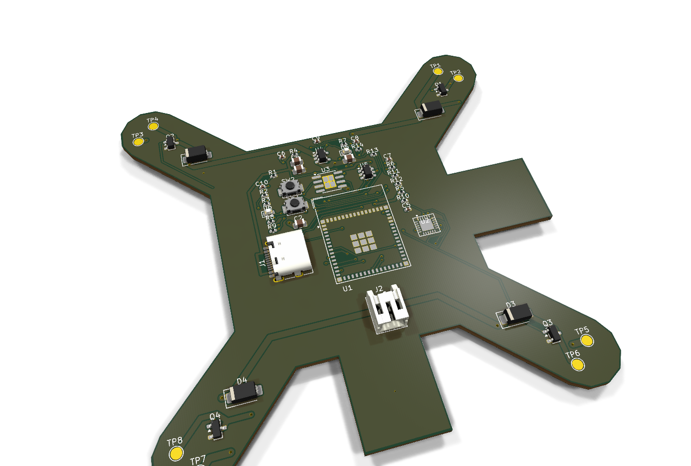 Drone-shaped PCB designed by BuildPCB